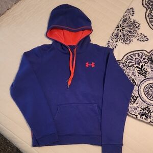 Under Armour Womens Blue Hooded Sweatdhirt with Orange Details